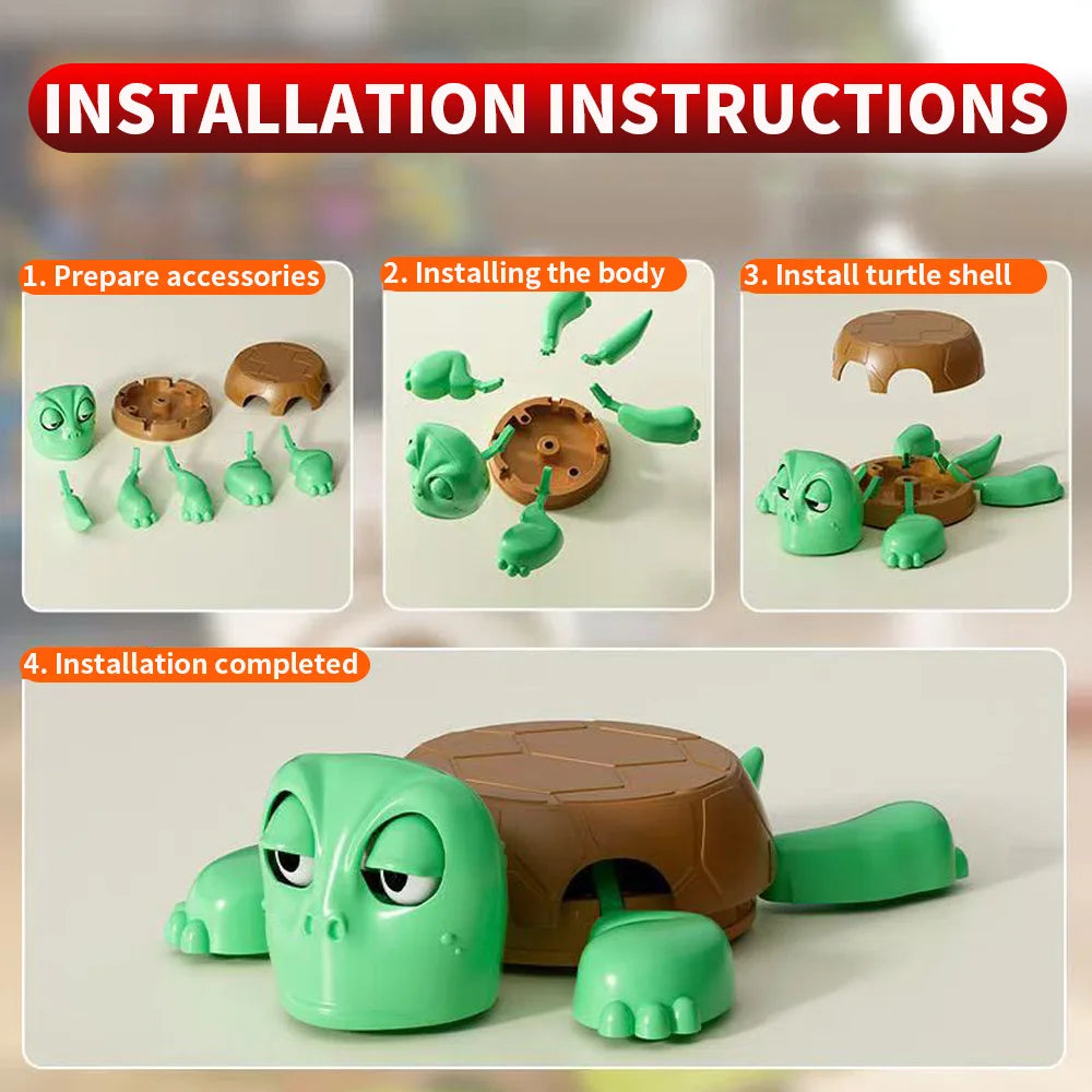 3D Printed Cute Funny Panicked Turtle Coaster with Googly Eyes Creative Limbs Open Mat Stress Relief Ornament Quirky Home Decor